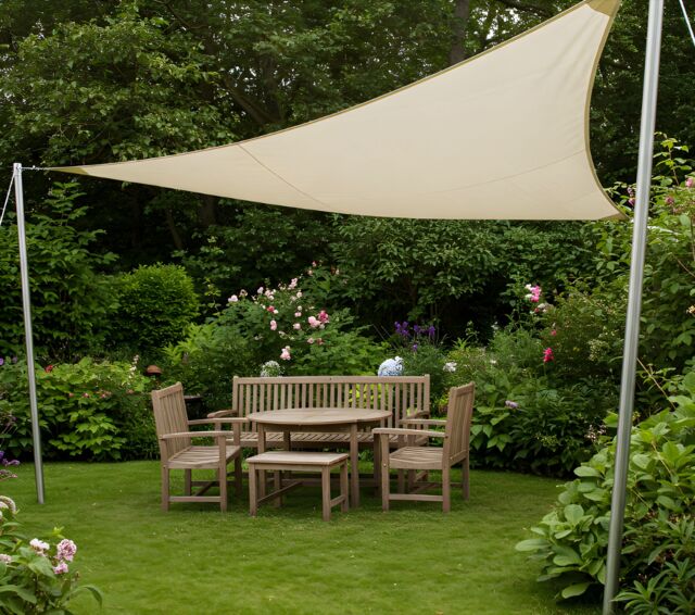 Primrose 3m Triangle Pro Waterproof Garden Sail Shade Canopy 98% UV Block in Ivory - image 1