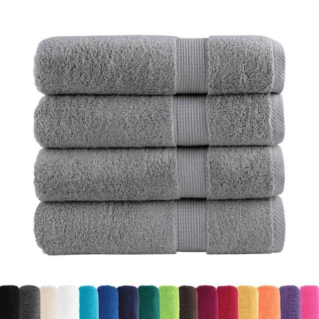 Berkfield Home Premium Bath Towels SOLUND 4pcs Grey 100x150cm 600gsm - image 1