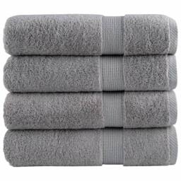 Berkfield Home Premium Bath Towels SOLUND 4pcs Grey 100x150cm 600gsm - thumbnail 2
