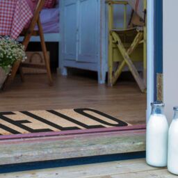 Artsy Mats Large Hello Text Style Doormat in Black - Size: 40 cm x 60 cm - thumbnail 3