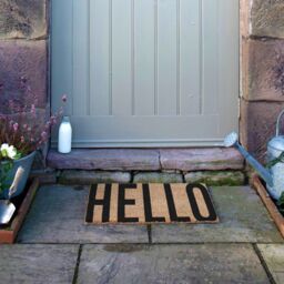 Artsy Mats Large Hello Text Style Doormat in Black - Size: 40 cm x 60 cm - thumbnail 5