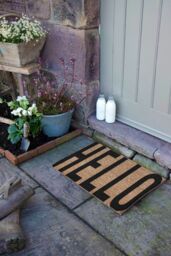 Artsy Mats Large Hello Text Style Doormat in Black - Size: 40 cm x 60 cm - thumbnail 4
