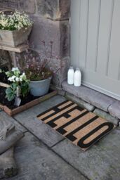 Artsy Mats Large Hello Text Style Doormat in Black - Size: 40 cm x 60 cm - thumbnail 1