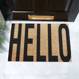 Artsy Mats Large Hello Text Style Doormat in Black - Size: 40 cm x 60 cm - thumbnail 2