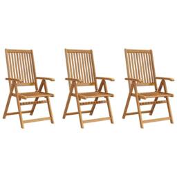 Berkfield Home Durable Folding Garden Chairs 3 pcs Solid Acacia Wood in Brown - thumbnail 5
