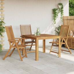 Berkfield Home Durable Folding Garden Chairs 3 pcs Solid Acacia Wood in Brown - thumbnail 3