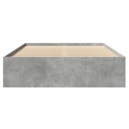 Berkfield Home Bed Frame without Mattress Concrete Grey 135x190cm Engineered Wood - Size: 135x190 cm - thumbnail 5