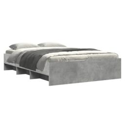 Berkfield Home Bed Frame without Mattress Concrete Grey 135x190cm Engineered Wood - Size: 135x190 cm - thumbnail 3