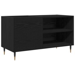 Berkfield Home Record Cabinet Black Oak 84, 5x38x48 cm Engineered Wood - Size: 5 x 38 x 48 cm - thumbnail 2