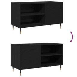 Berkfield Home Record Cabinet Black Oak 84, 5x38x48 cm Engineered Wood - Size: 5 x 38 x 48 cm - thumbnail 9