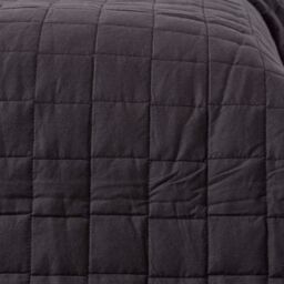 Homescapes Cotton Quilted Reversible Bedspread in Black - Size: Double - thumbnail 3