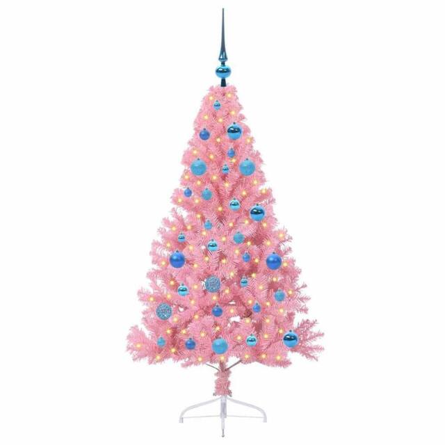 Berkfield Home Beautiful Artificial Pre-lit Christmas Tree with 150 LEDs Pink 15 - image 1