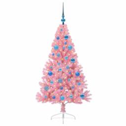 Berkfield Home Beautiful Artificial Pre-lit Christmas Tree with 150 LEDs Pink 15
