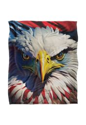 JQ Licensing James Piazza Red, White & Blue Eagle Silky Touch Super Soft Throw Blanket 152 X 127 cm - thumbnail 1