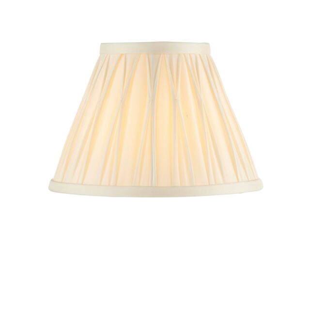 Loops Tapered Cylinder Lamp Shade - Ivory Silk - 40W B22 - 8 Inch Pleated Design - image 1