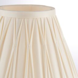 Loops Tapered Cylinder Lamp Shade - Ivory Silk - 40W B22 - 8 Inch Pleated Design - thumbnail 4