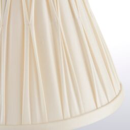 Loops Tapered Cylinder Lamp Shade - Ivory Silk - 40W B22 - 8 Inch Pleated Design - thumbnail 5
