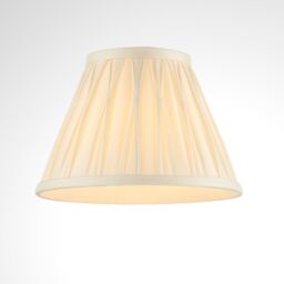 Loops Tapered Cylinder Lamp Shade - Ivory Silk - 40W B22 - 8 Inch Pleated Design - thumbnail 3