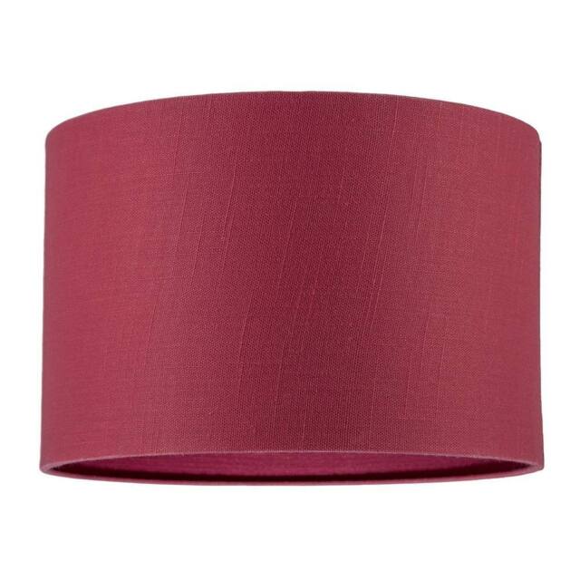 Happy Homewares Modern Chic Chrysanthemum Textured Linen Fabric Circular Lamp Shade in Burgundy - Size: 12 inches - image 1