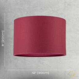 Happy Homewares Modern Chic Chrysanthemum Textured Linen Fabric Circular Lamp Shade in Burgundy - Size: 12 inches - thumbnail 7