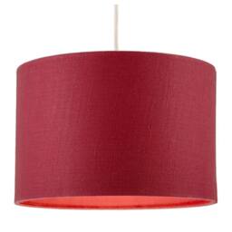 Happy Homewares Modern Chic Chrysanthemum Textured Linen Fabric Circular Lamp Shade in Burgundy - Size: 12 inches - thumbnail 2