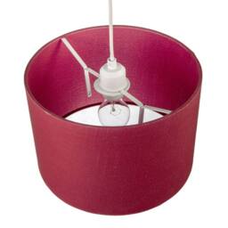 Happy Homewares Modern Chic Chrysanthemum Textured Linen Fabric Circular Lamp Shade in Burgundy - Size: 12 inches - thumbnail 3