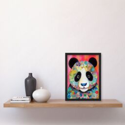 Artery8 Panda Spirit Animal Portrait Folk Art Watercolour Painting Artwork Framed Wall Art Print A4 in Black - thumbnail 2