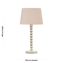 First Choice Lighting Bobbin - Ivory Lamp with Natural Cotton Shade in White - thumbnail 6