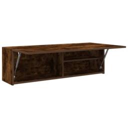 Berkfield Home Bathroom Wall Cabinet Smoked Oak 100x25x30 cm Engineered Wood in Brown - Size: 100 x 25 x 30 cm - thumbnail 6