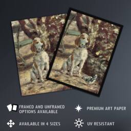 "Artery8 The Artists Dog Fleche Vintage Framed Wall Art Print Toulouse Lautrec in Brown - Size: W12"" x H16""" - thumbnail 2