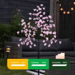 Gardenwize Solar Powered Blossom Tree with 100 White LED lights in Light Pink - thumbnail 3