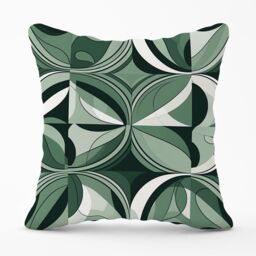 Warren Reed - Designer Geometric Green Black Outdoor Cushion - Size: 60 cm x 60 cm - thumbnail 1