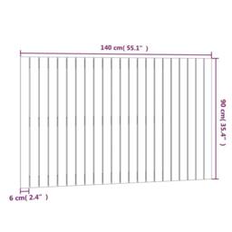 Berkfield Home Wall Headboard White 140x3x90 cm Solid Wood Pine - Size: 140 x 3 x 90 cm - thumbnail 8
