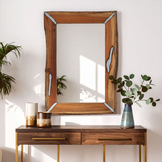 Orsina Almora Wood Wall Mirror in Brown - image 1