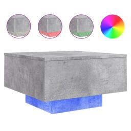Berkfield Home Coffee Table with LED Lights Concrete Grey 55x55x31 cm - Size: 55 x 55 x 31 cm - thumbnail 2