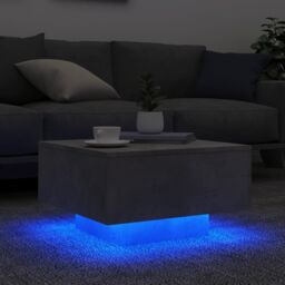 Berkfield Home Coffee Table with LED Lights Concrete Grey 55x55x31 cm - Size: 55 x 55 x 31 cm - thumbnail 4
