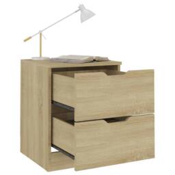 Berkfield Home Elegant Bedside Cabinet Sonoma Oak 40x40x50 cm Engineered Wood in Light Oak - Size: 40 x 40 x 50 cm - thumbnail 5