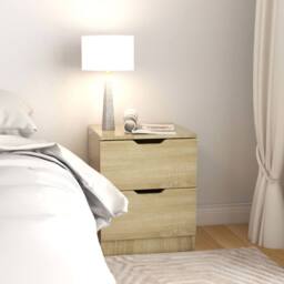 Berkfield Home Elegant Bedside Cabinet Sonoma Oak 40x40x50 cm Engineered Wood in Light Oak - Size: 40 x 40 x 50 cm - thumbnail 2