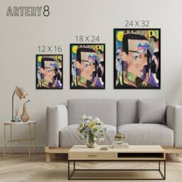 "Artery8 Abstract Self Portrait Ernst Ludwig Kirchner Black Framed Canvas Art - Size: W12"" x H16""" - thumbnail 4