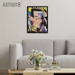 "Artery8 Abstract Self Portrait Ernst Ludwig Kirchner Black Framed Canvas Art - Size: W12"" x H16""" - thumbnail 3