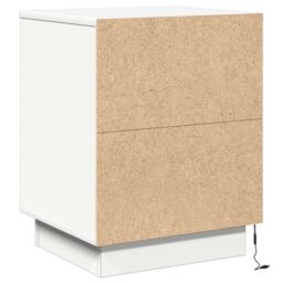Berkfield Home Bedside Cabinets with LED Lights 2 pcs White 39x34.5x50 cm - thumbnail 9