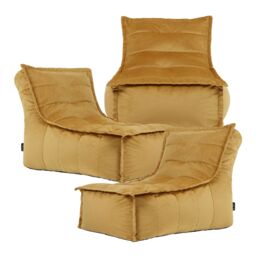 icon Dolce Large Beanbag Lounger, Velvet (3-Pack) in Yellow