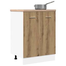 Berkfield Home Durable Bottom Cabinet Lyon Artisan Oak 60x46x81.5 cm Engineered Wood in Brown - thumbnail 1