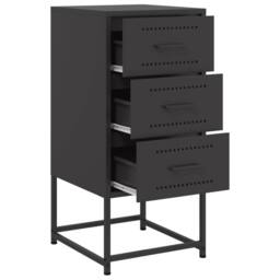 Berkfield Home Durable Bedside Cabinets 2 pcs Black 36x39x78 cm Steel - Size: 36 x 39 x 78 cm - thumbnail 9