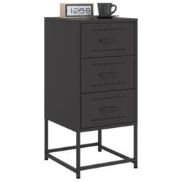 Berkfield Home Durable Bedside Cabinets 2 pcs Black 36x39x78 cm Steel - Size: 36 x 39 x 78 cm - thumbnail 1
