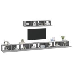 Berkfield Home 4 Piece TV Cabinet Set Grey Sonoma Engineered Wood - thumbnail 7