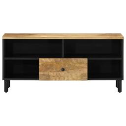 Berkfield Home TV Cabinet 100x33x46 cm Solid Wood Mango in Brown - Size: 100 x 33 x 46 cm - thumbnail 3