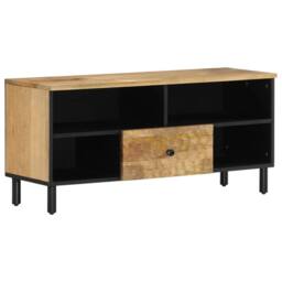 Berkfield Home TV Cabinet 100x33x46 cm Solid Wood Mango in Brown - Size: 100 x 33 x 46 cm - thumbnail 2