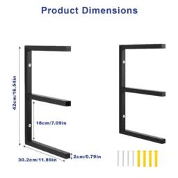 SPETLEK 3-Level Black 2Pc Wall Mount Rack - Size: 10000mm x 520mm - thumbnail 2