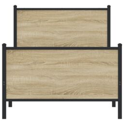 Berkfield Home Metal Bed Frame without Mattress Sonoma Oak 75x190 cm Small Single in Brown - thumbnail 5